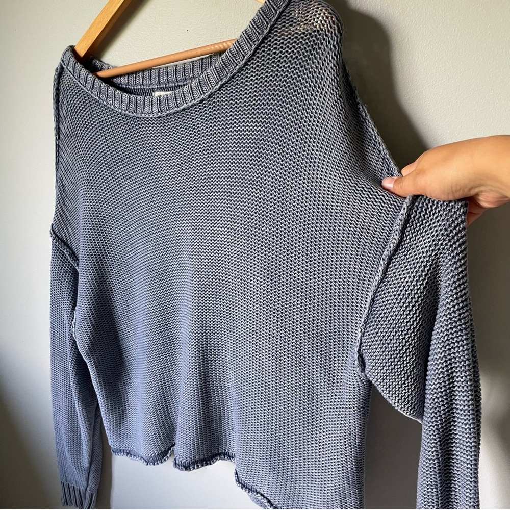 American Eagle Outfitters Easy Crew Neck Sweater - Blue - Size Large - Picture 4 of 7